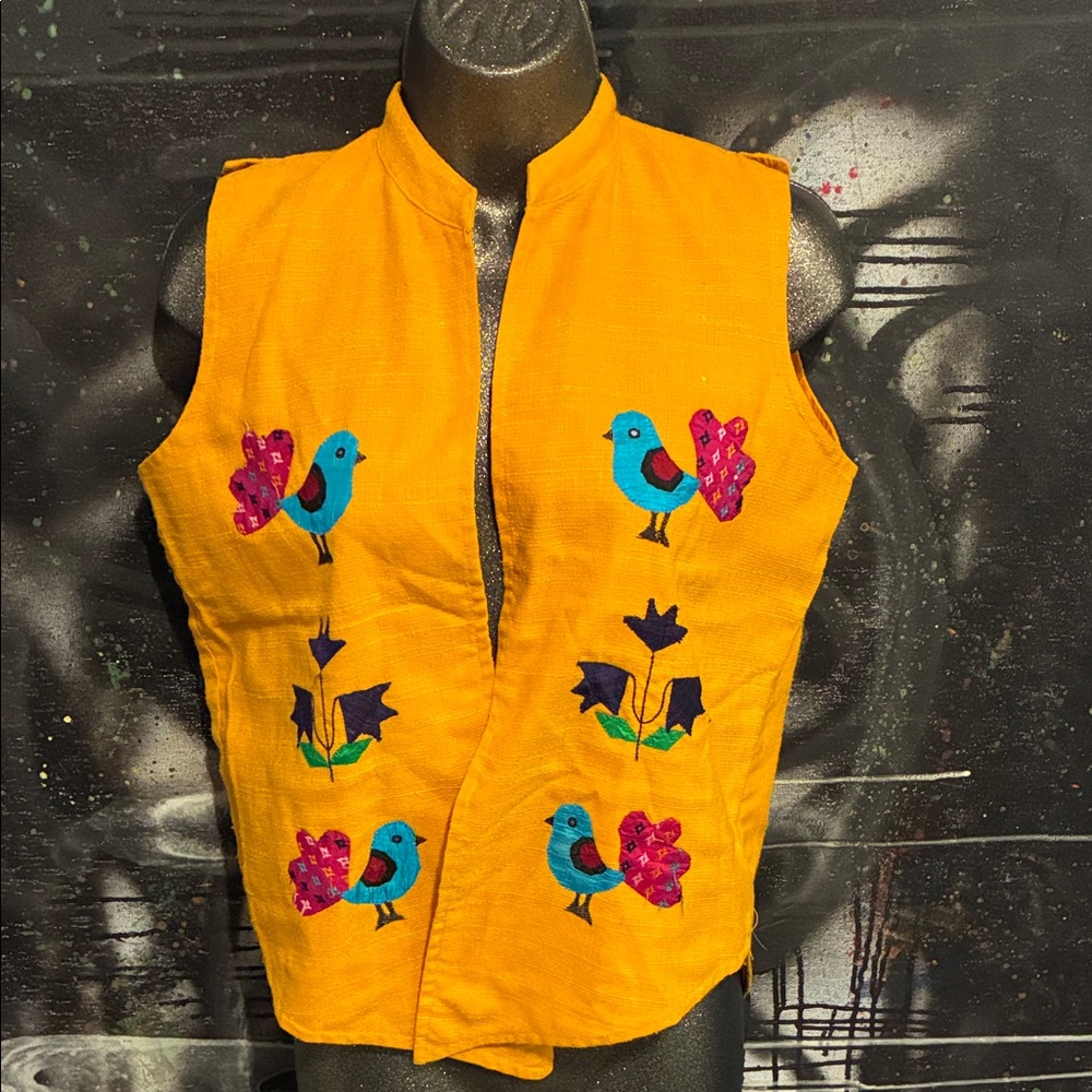 Handmade and sewn gold yellow vest